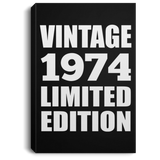 50th Birthday Vintage 1974 Limited Edition - Canvas Portrait