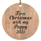 First Christmas With My Poppy 2021 - Circle Ornament C