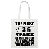 6th Birthday Square Root of 36 Years of Childhood - Tote Bag White