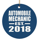 Automobile Mechanic Established EST. 2018 - Circle Ornament