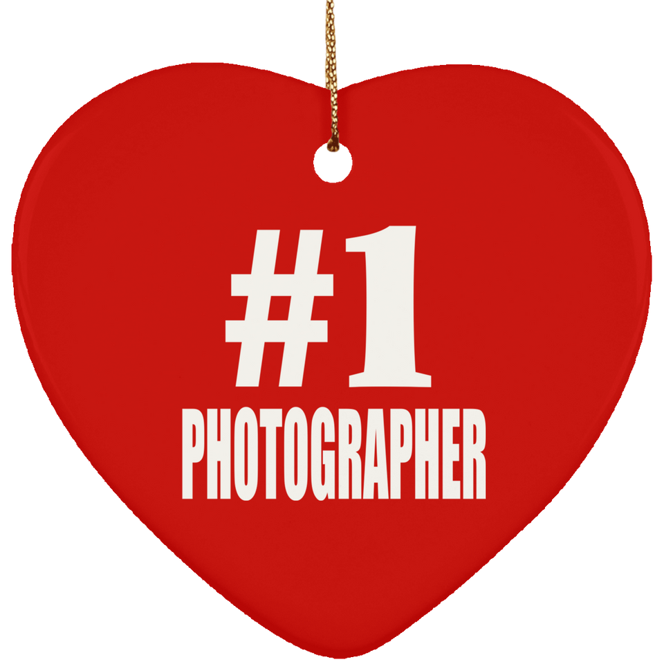 Number One #1 Photographer - Heart Ornament