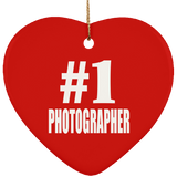 Number One #1 Photographer - Heart Ornament