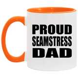 Proud Seamstress Dad - 11oz Accent Mug Orange