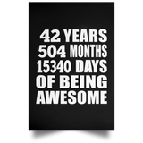 42nd Birthday 42 Years 504 Months 15340 Days Of Awesome - Poster Portrait