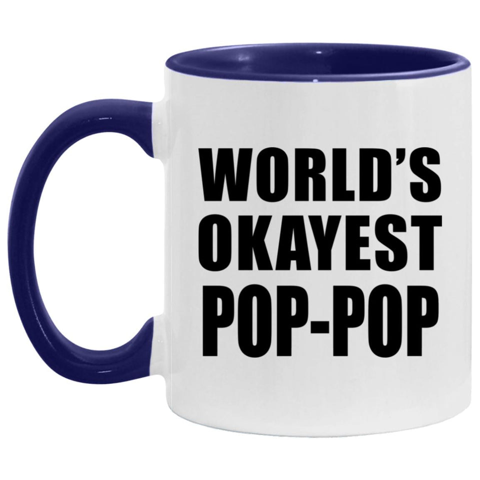 World's Okayest Pop-Pop - 11oz Accent Mug Purple