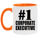 Number One #1 Corporate Executive - 11oz Accent Mug Orange