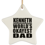 Kenneth World's Okayest Dad - Star Ornament