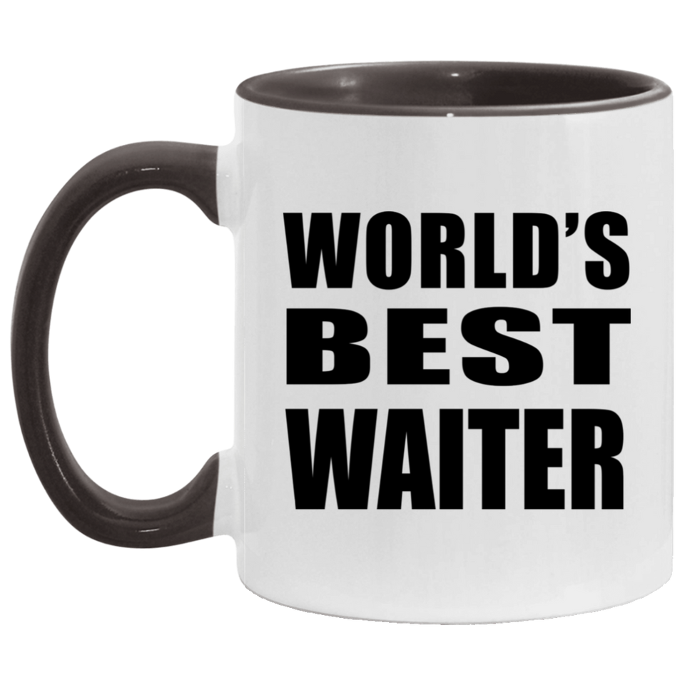 World's Best Waiter - 11oz Accent Mug Black