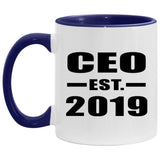 CEO Established EST. 2019 - 11oz Accent Mug Purple