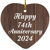 Happy 74th Anniversary 2024 - Heart Ornament D