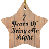 7th Anniversary 7 Years Of Being Mr Right - Star Ornament C