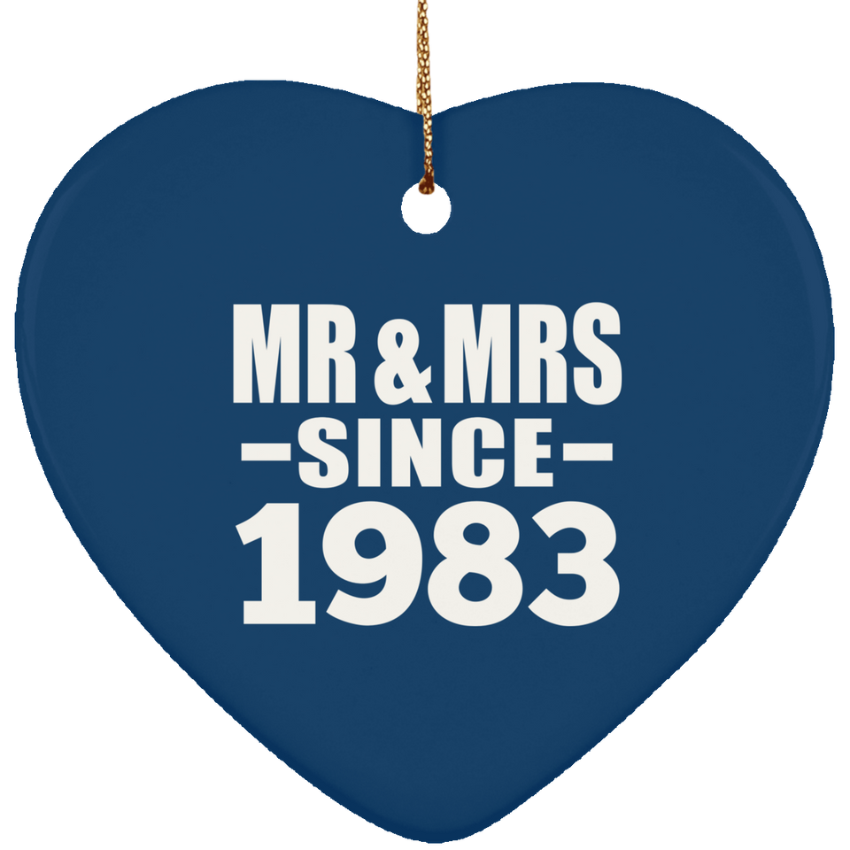 41st Anniversary Mr & Mrs Since 1983 - Heart Ornament