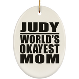 Judy World's Okayest Mom - Oval Ornament