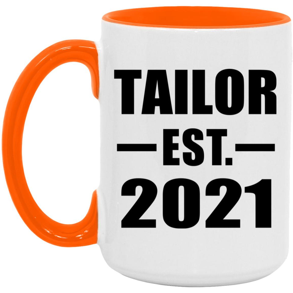 Tailor Established EST. 2021 - 15oz Accent Mug Orange