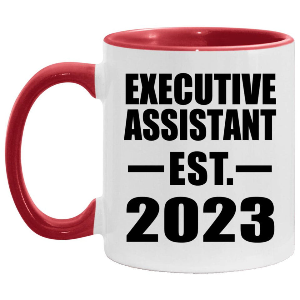 Executive Assistant Established EST. 2023 - 11oz Accent Mug Red