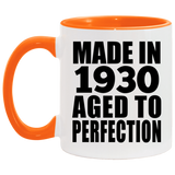 94th Birthday Made In 1930 Aged to Perfection - 11oz Accent Mug Orange