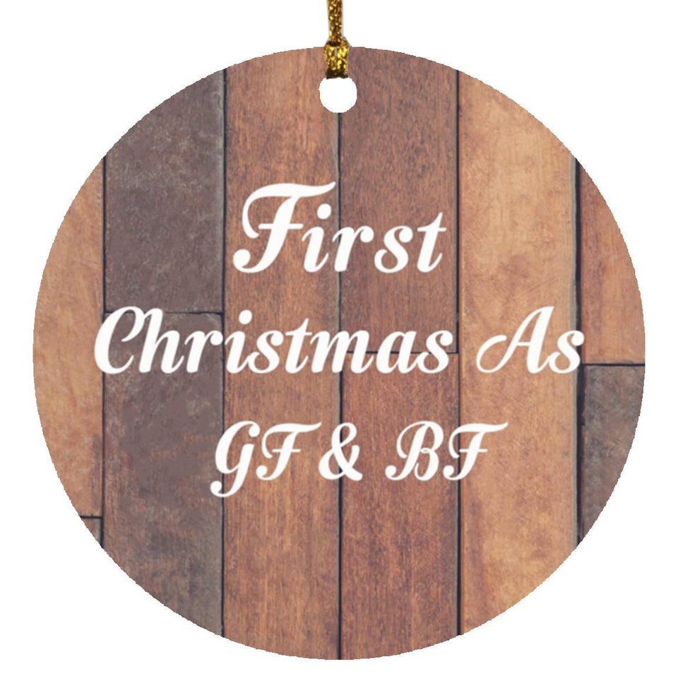 First Christmas As Gf & Bf - Circle Ornament E
