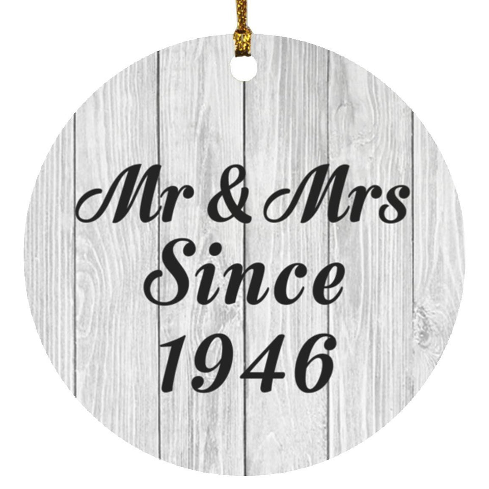 78th Anniversary Mr & Mrs Since 1946 - Circle Ornament F
