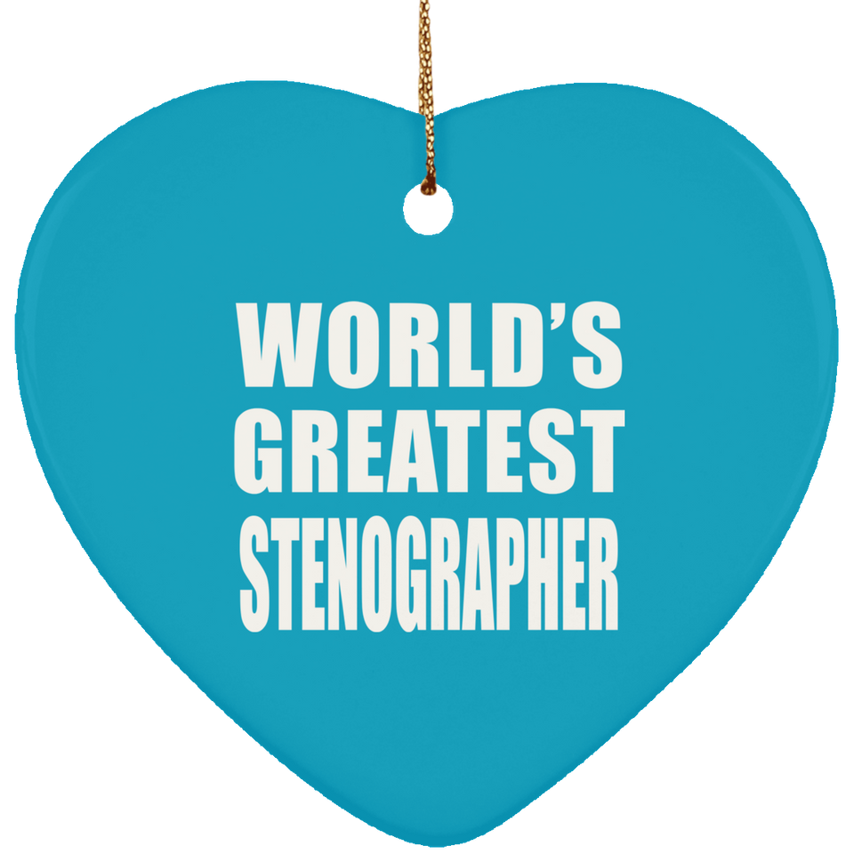 World's Greatest Stenographer - Heart Ornament