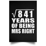 29th Anniversary Square Root of 841 Years of Being Mrs Right - Poster Portrait