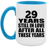 29th Anniversary 29 Years Still In Love After Years - 15oz Accent Mug Blue