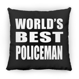 World's Best Policeman - Throw Pillow Black