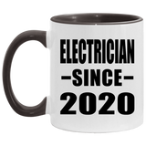 Electrician Since 2020 - 11oz Accent Mug Black