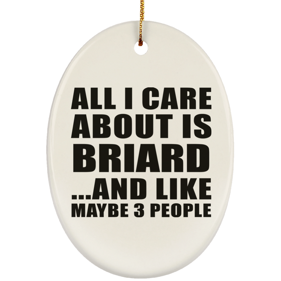 All I Care About Is Briard - Oval Ornament