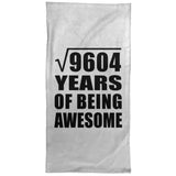 98th Birthday Square Root of 9604 Years of Being Awesome - Hand Towel