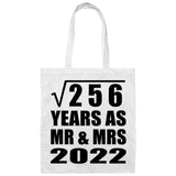 16th Anniversary Square Root of 256 Years As Mr & Mrs 2022 - Tote Bag White