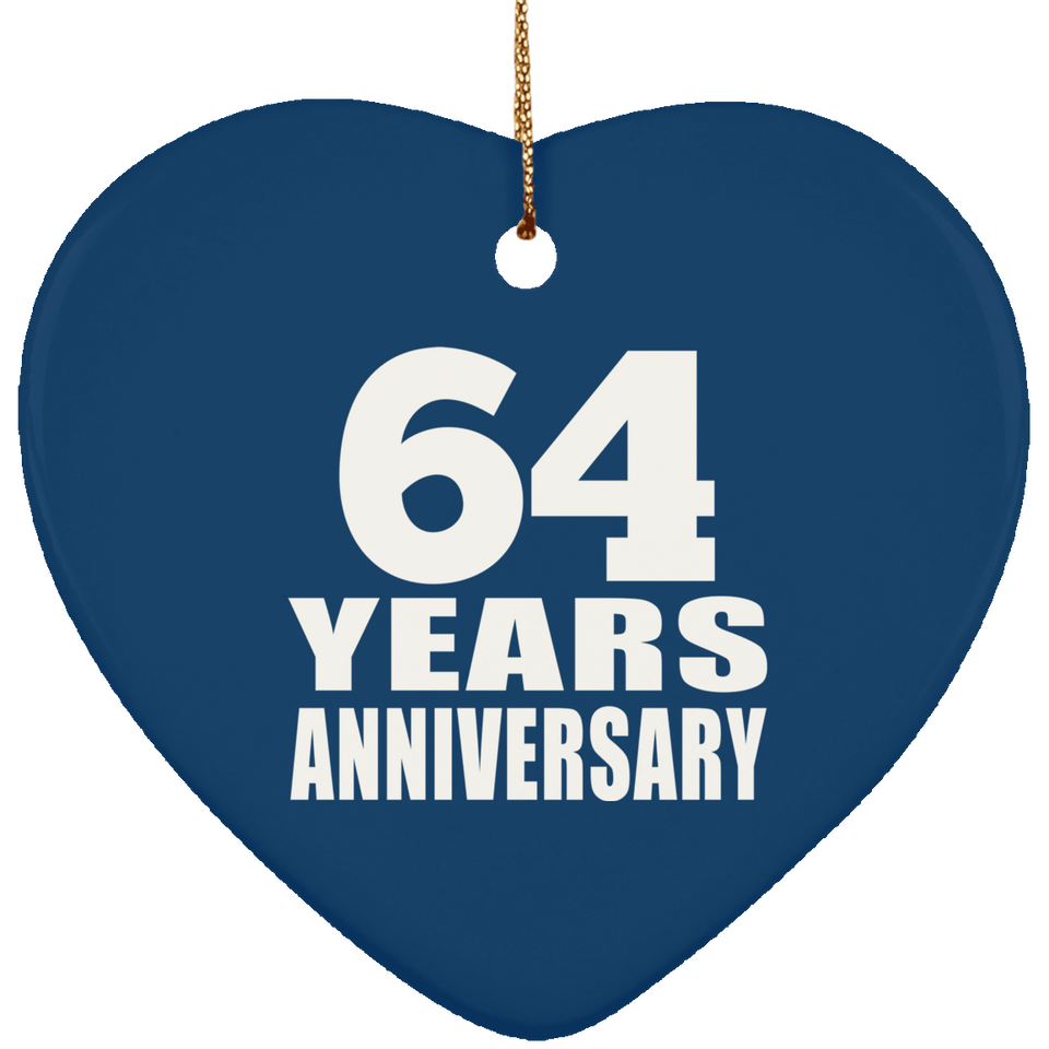 64th Anniversary 64 Years - Heart Ornament