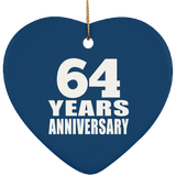 64th Anniversary 64 Years - Heart Ornament
