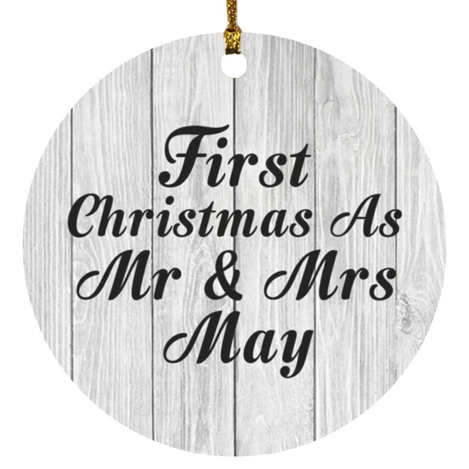 First Christmas As Mr & Mrs May - Circle Ornament F