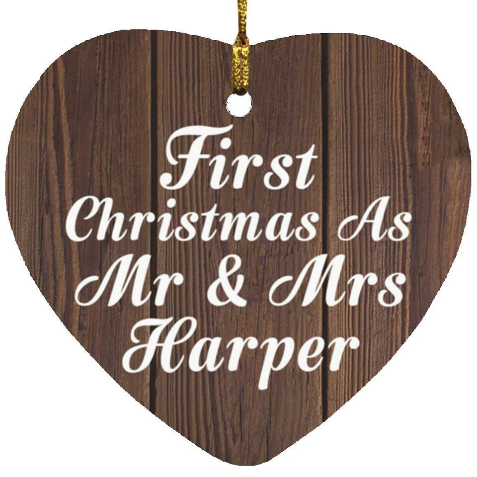 First Christmas As Mr & Mrs Harper - Heart Ornament D