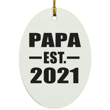Papa Established EST. 2021 - Oval Ornament