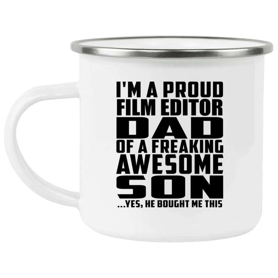 Proud Film Editor Dad Of Awesome Son - 12oz Camping Mug