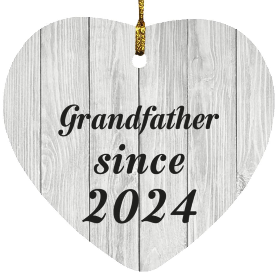 Grandfather Since 2024 - Heart Ornament F