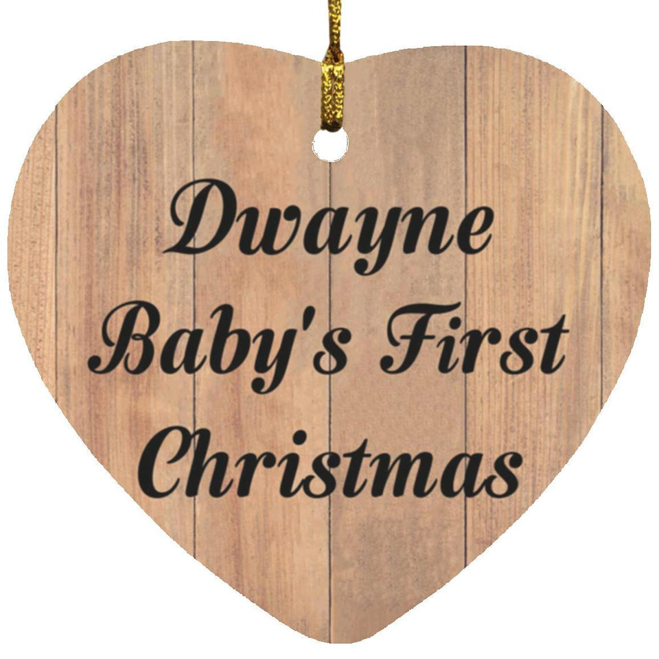 Dwayne Baby's First Christmas - Heart Ornament C