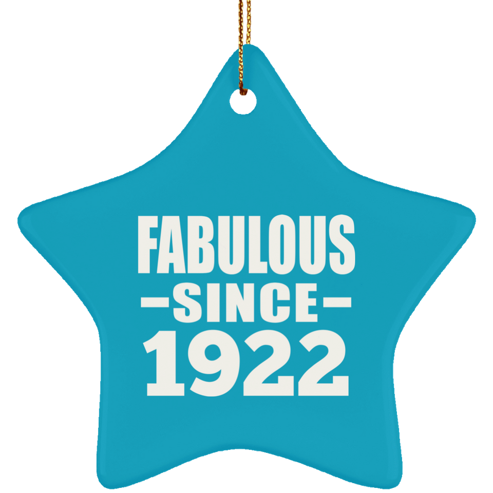 102nd Birthday Fabulous Since 1922 - Star Ornament
