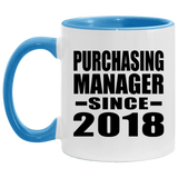 Purchasing Manager Since 2018 - 11oz Accent Mug Blue