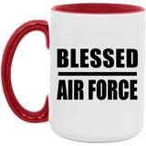 Blessed Air Force - 15oz Accent Mug Red