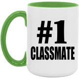 Number One #1 Classmate - 15oz Accent Mug Green