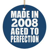 16th Birthday Made In 2008 Aged to Perfection - Circle Ornament