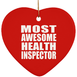 Most Awesome Health Inspector - Heart Ornament