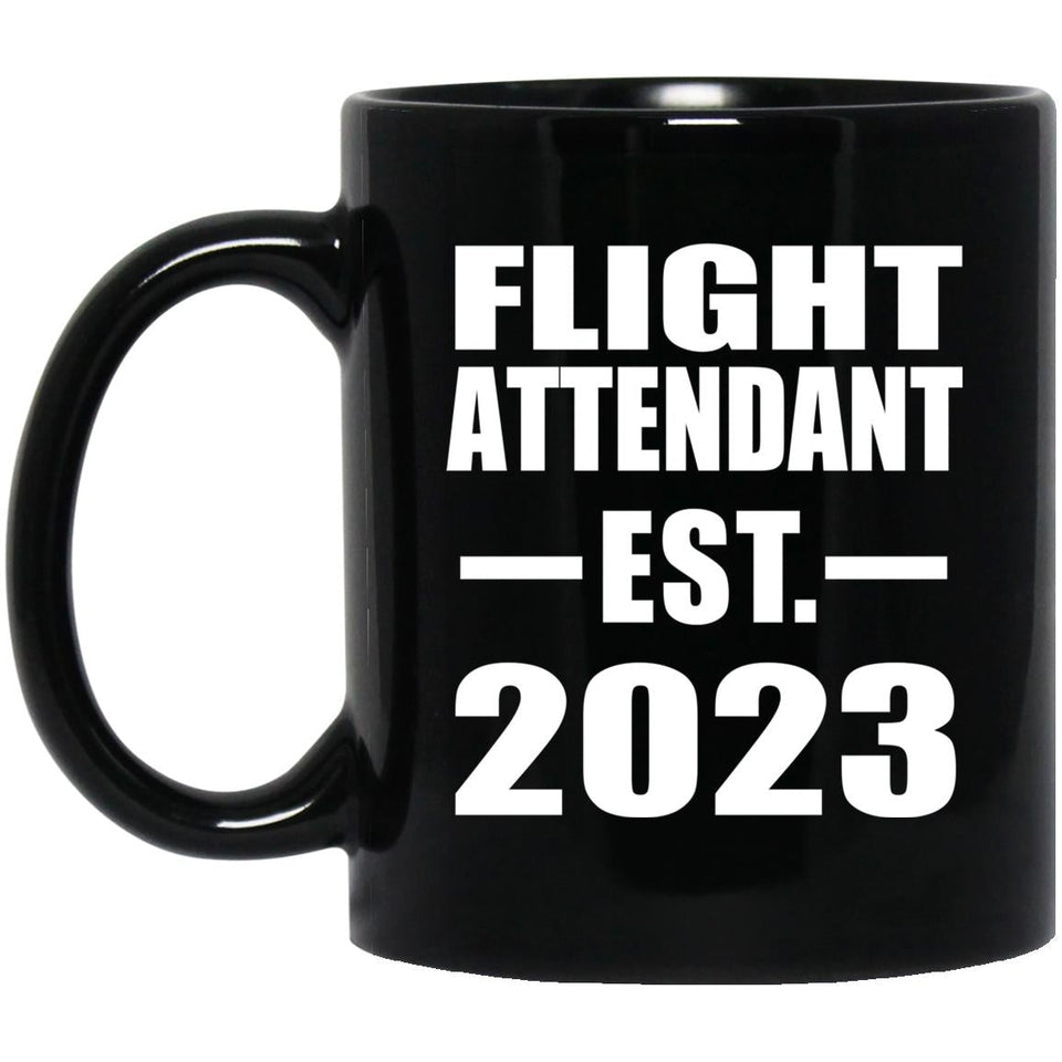 Flight Attendant Established EST. 2023 - 11oz Coffee Mug Black