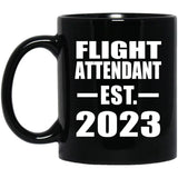 Flight Attendant Established EST. 2023 - 11oz Coffee Mug Black