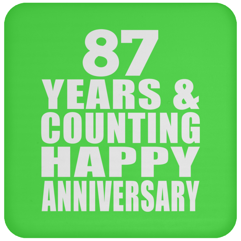 Happy 87th Anniversary 87 Years & Counting - Drink Coaster