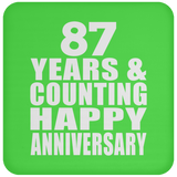 Happy 87th Anniversary 87 Years & Counting - Drink Coaster