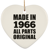 58th Birthday Made in 1966 All Parts Original - Heart Ornament