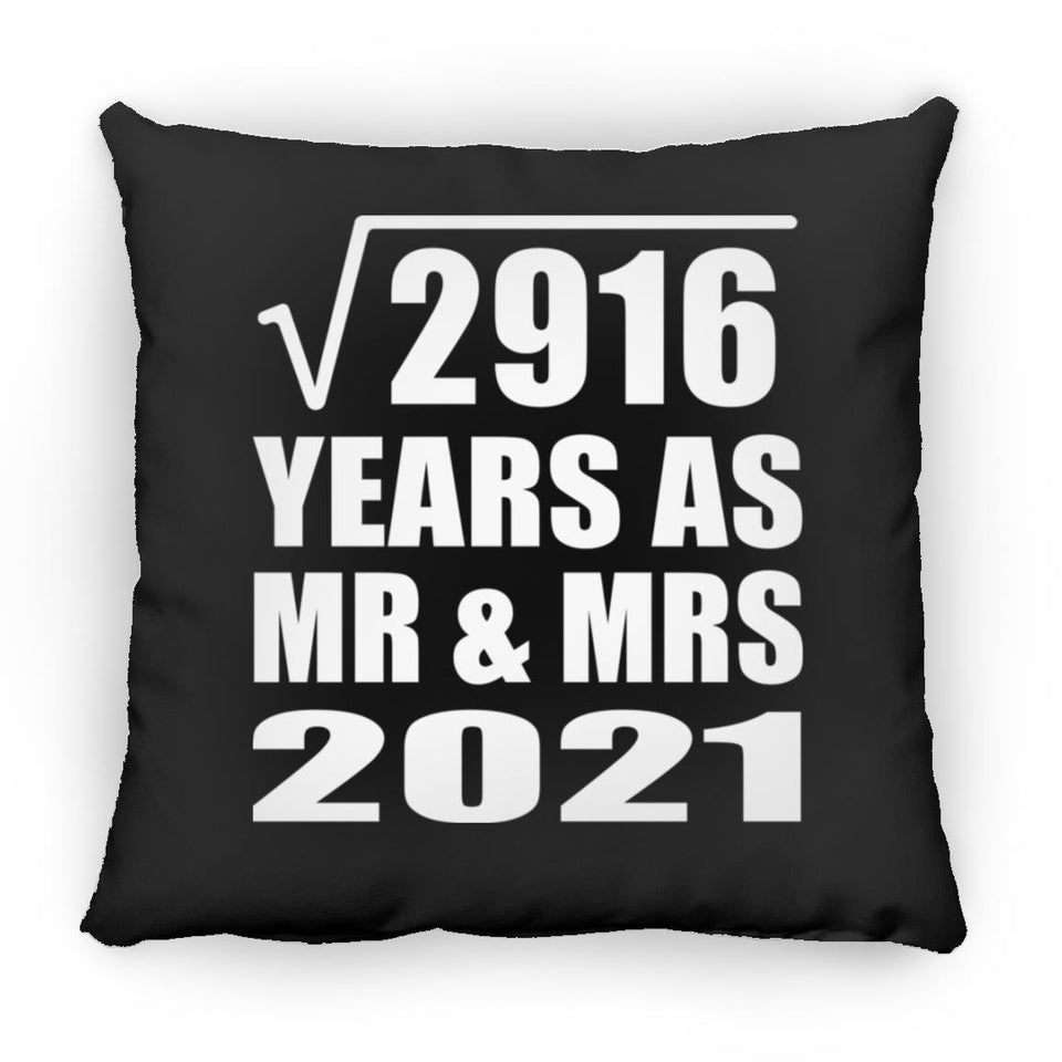 54th Anniversary Square Root of 2916 Years As Mr & Mrs 2021 - Throw Pillow Black